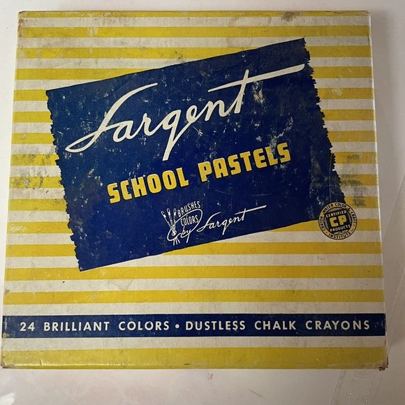 Sargent School Chalk Crayons Colors Pastels 24 Brilliant Dustless 6" x 6" - Picture 3 of 9